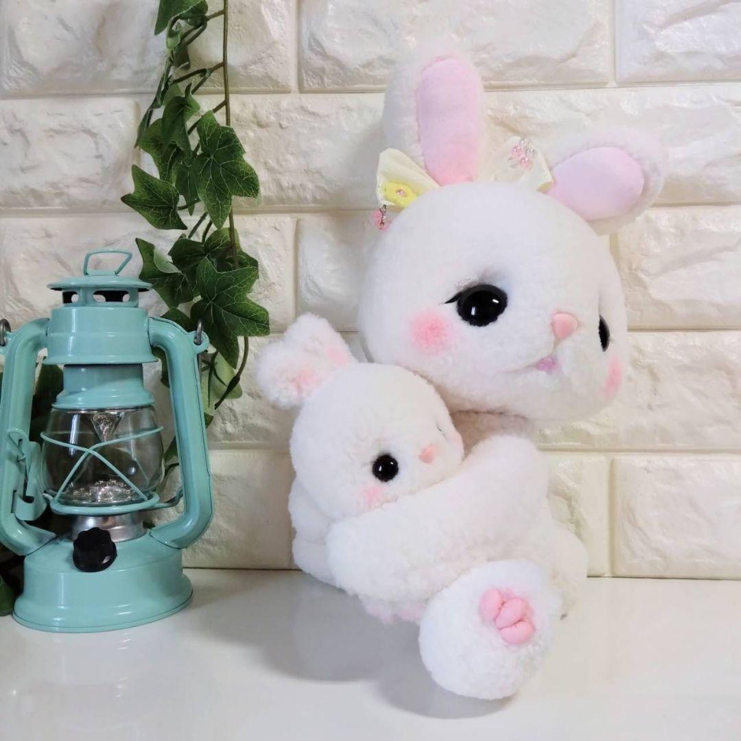 ぬいぐるみ✽アートドール✽うさぎのラビちゃん親子ペア✽超特大と一点物→小サイズ