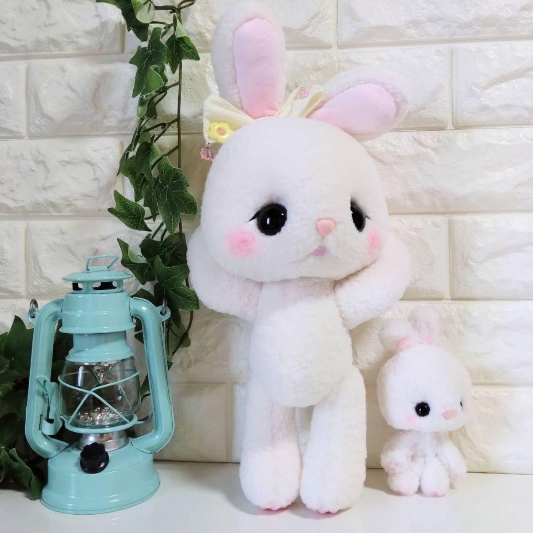 ぬいぐるみ✽アートドール✽うさぎのラビちゃん親子ペア✽超特大と一点物→小サイズ