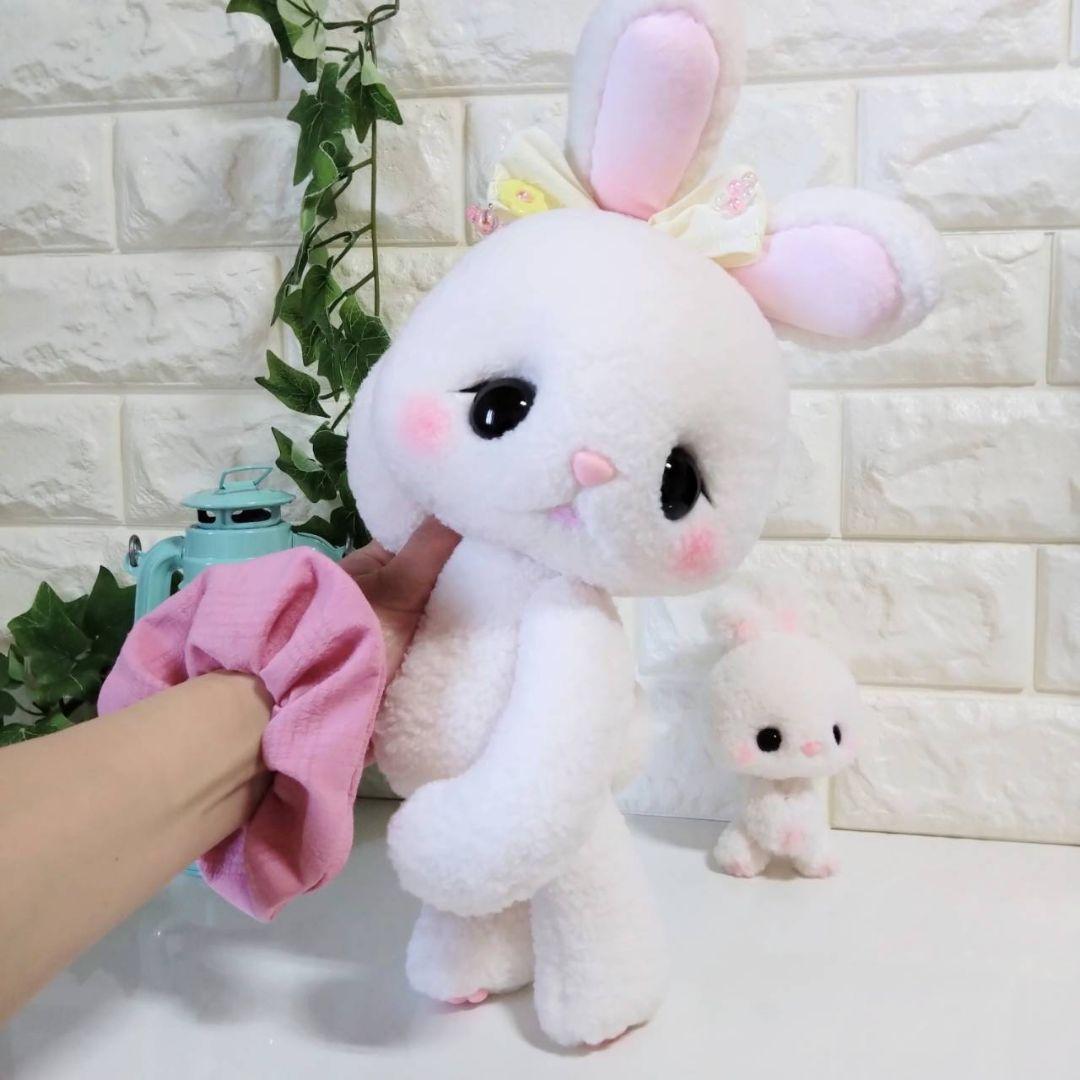 ぬいぐるみ✽アートドール✽うさぎのラビちゃん親子ペア✽超特大と一点物→小サイズ