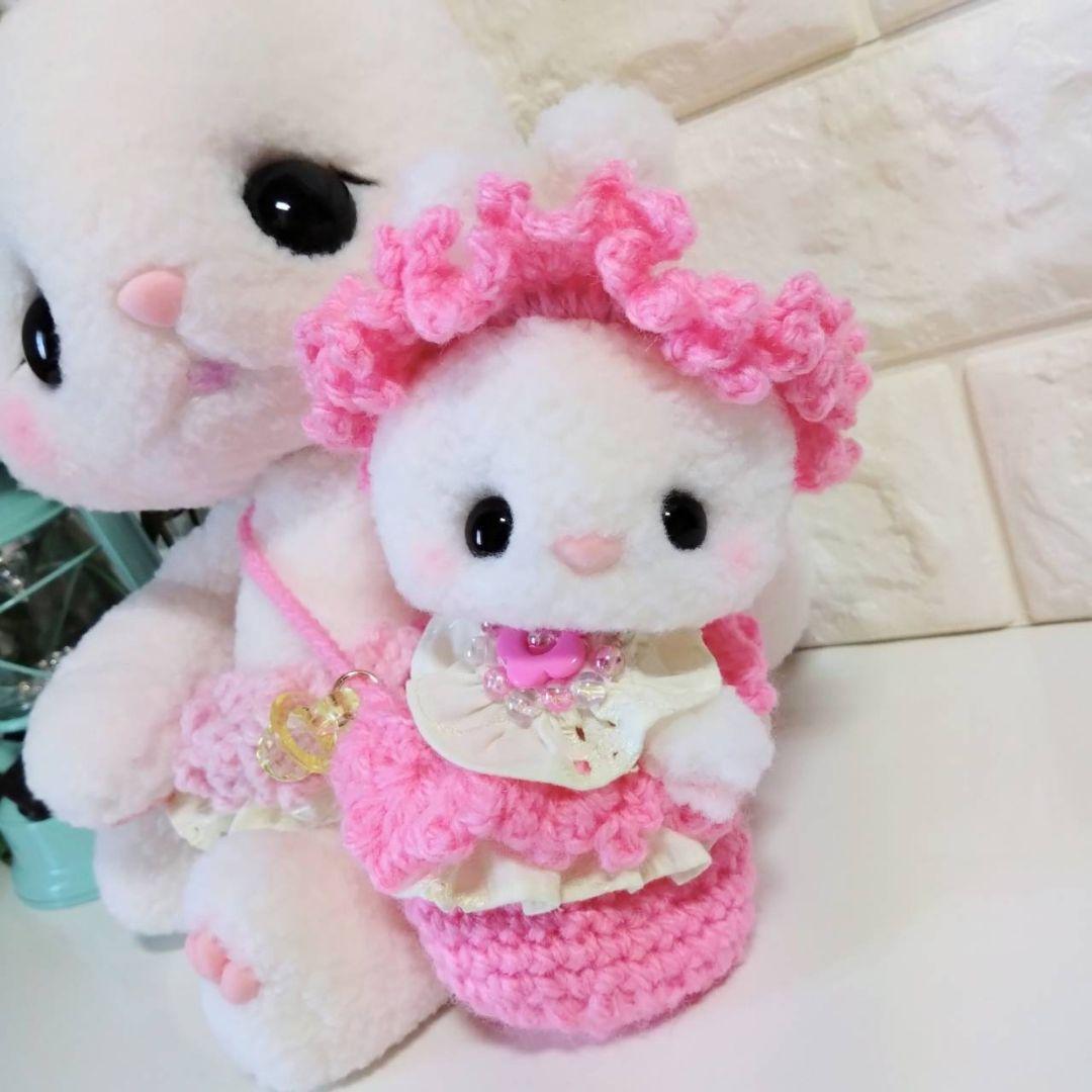 ぬいぐるみ✽アートドール✽うさぎのラビちゃん親子ペア✽超特大と一点物→小サイズ
