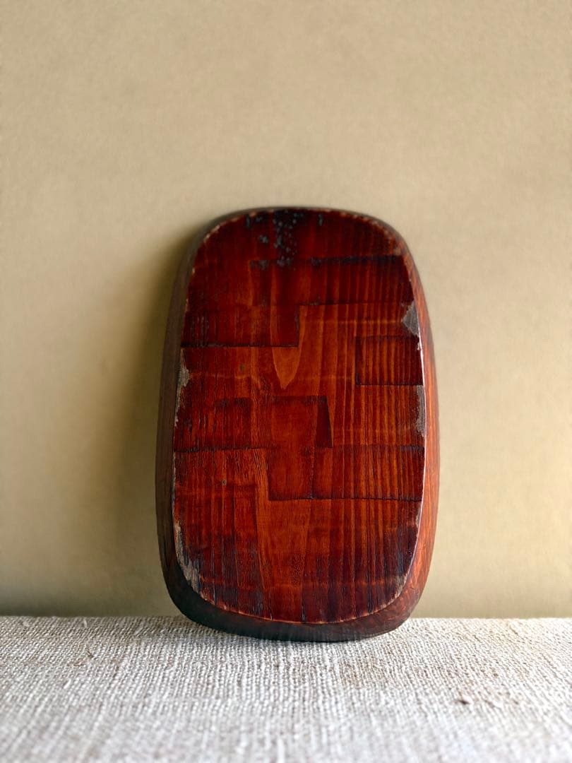 讃岐くり抜き盆 【希少/民芸品】小判型 オーバルトレイ 古道具 手彫り 茶懐石