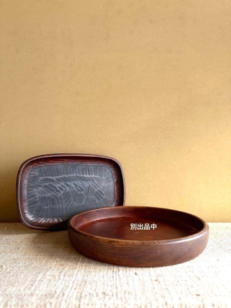 讃岐くり抜き盆 【希少/民芸品】小判型 オーバルトレイ 古道具 手彫り 茶懐石