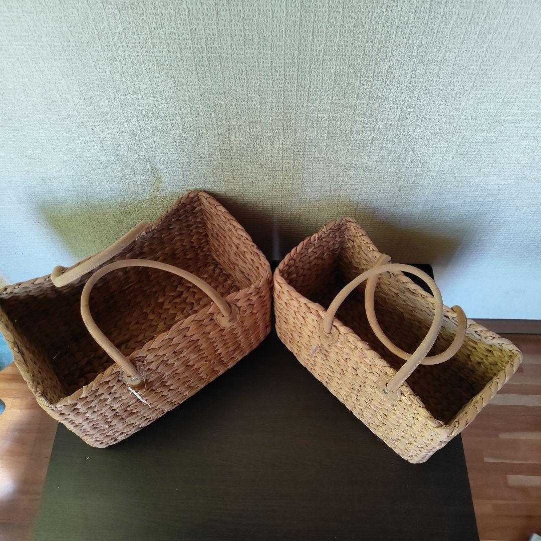レザーハンドル バスケット 2個セット