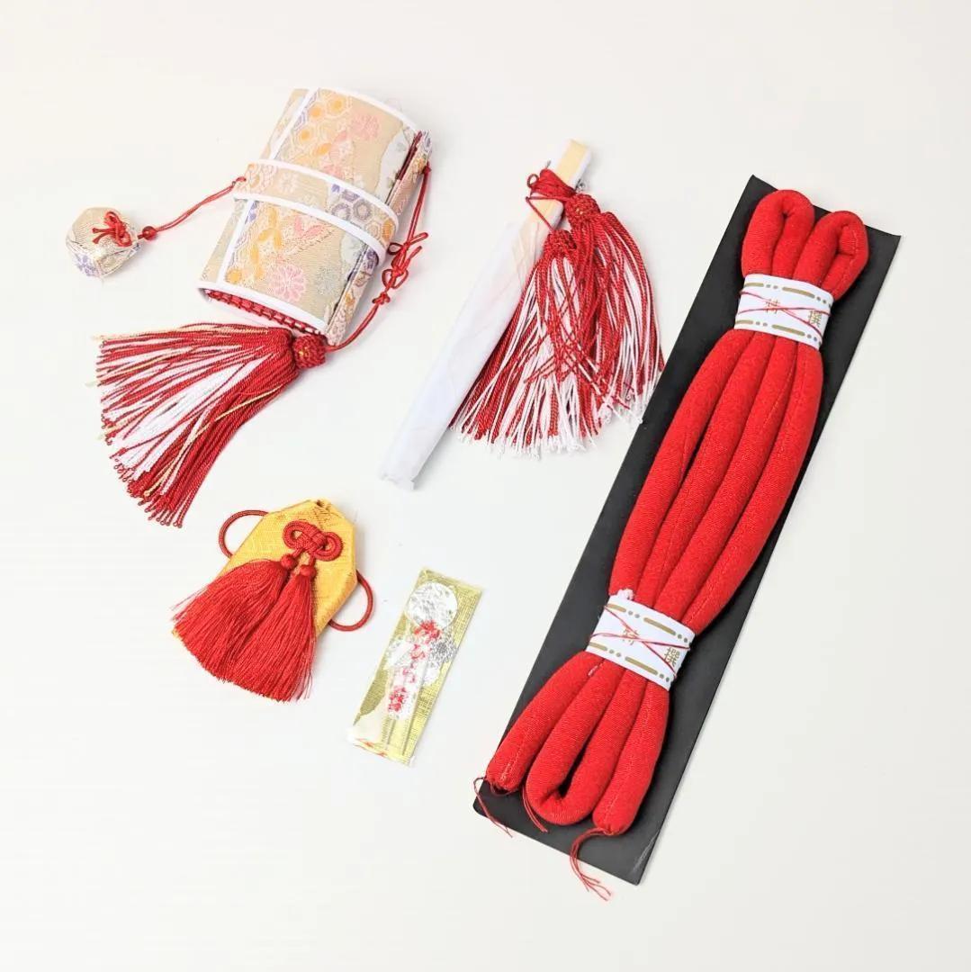 七五三 女の子 7歳 四つ身 着物 帯 筥迫 フルセット 古典 赤 BY10-3