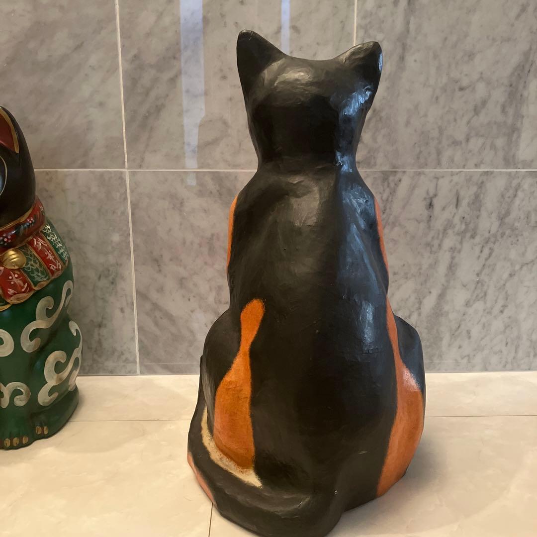 1960-70年代ビンテージ瞳が美し過ぎる超特大の美術館展示級の芸術的な張子の猫