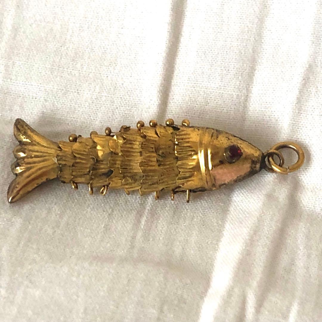 14金 ルビー 魚モチーフ ペンダントトップ ネックレス 14K