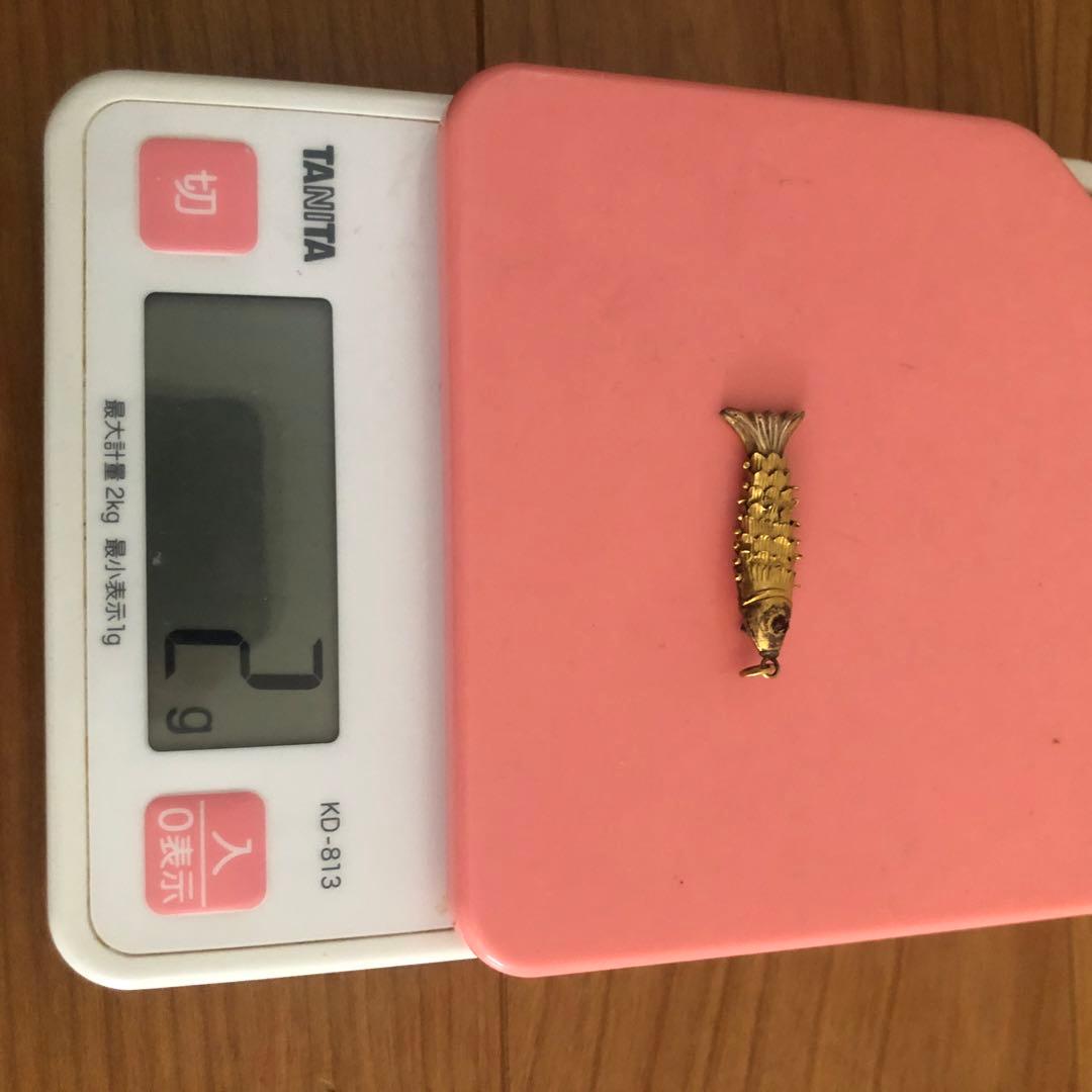 14金 ルビー 魚モチーフ ペンダントトップ ネックレス 14K