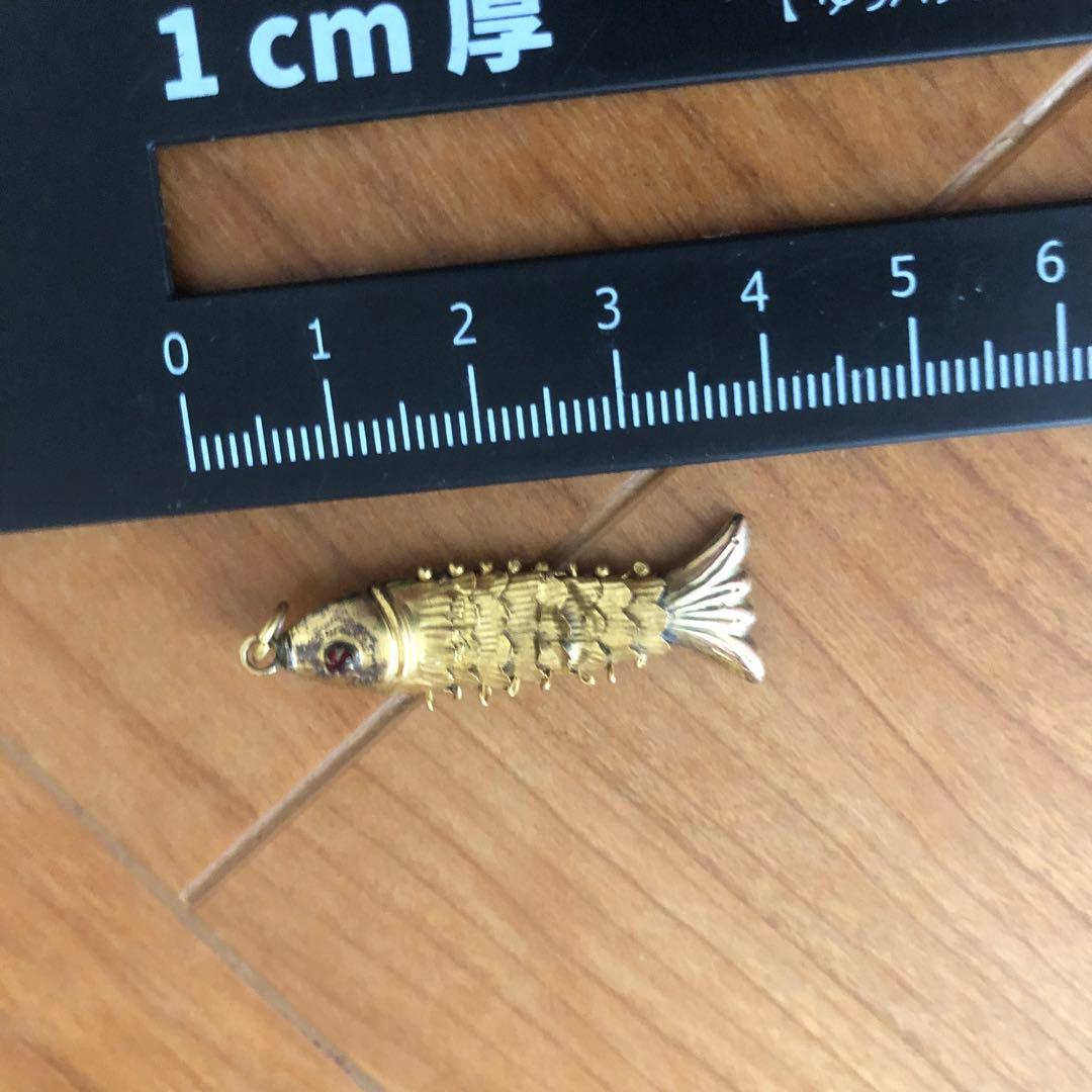 14金 ルビー 魚モチーフ ペンダントトップ ネックレス 14K