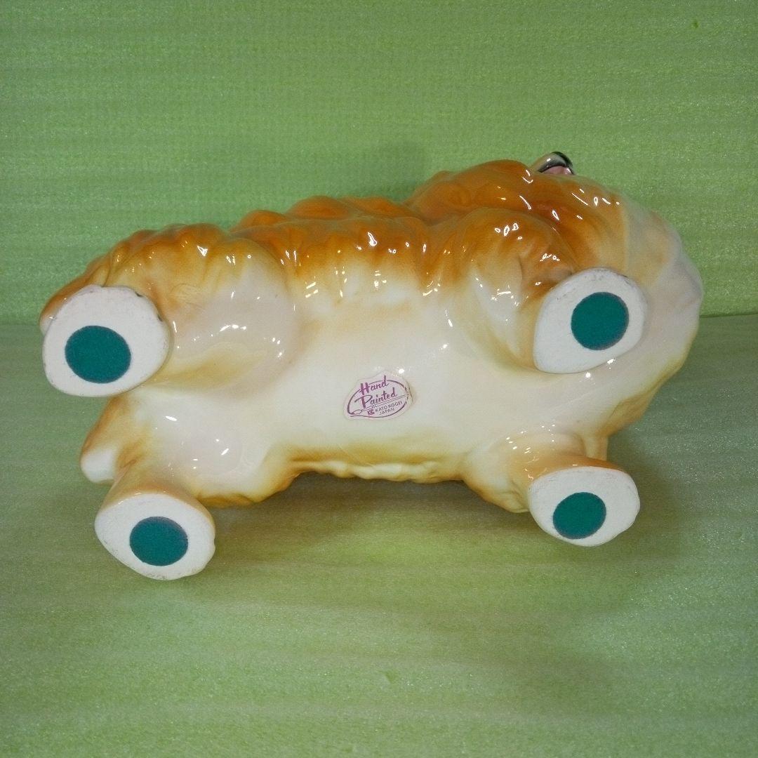 ポメラニアンと思われる犬の置物　KATO KOGEI JAPAN　フィギュア