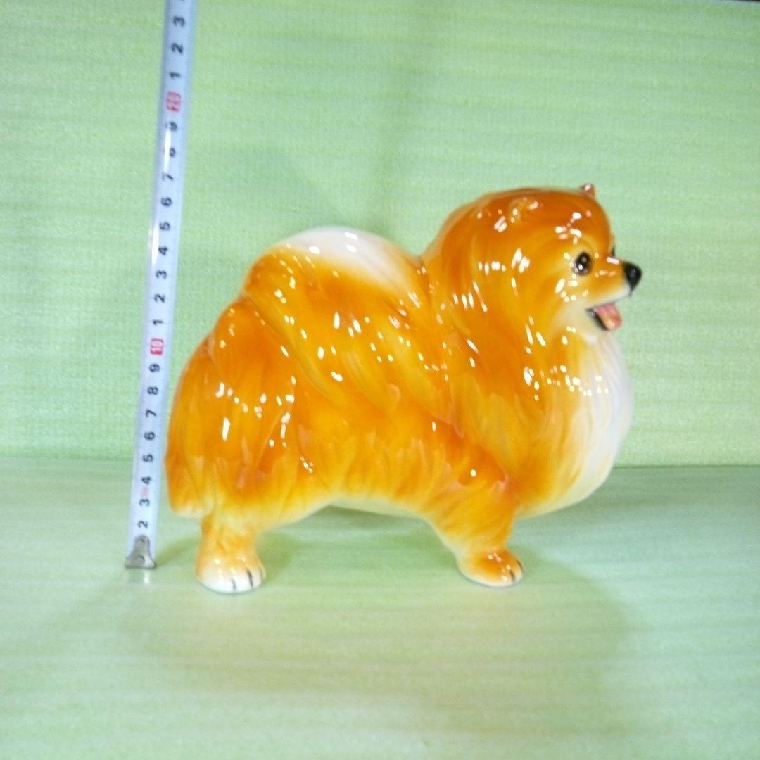 ポメラニアンと思われる犬の置物　KATO KOGEI JAPAN　フィギュア