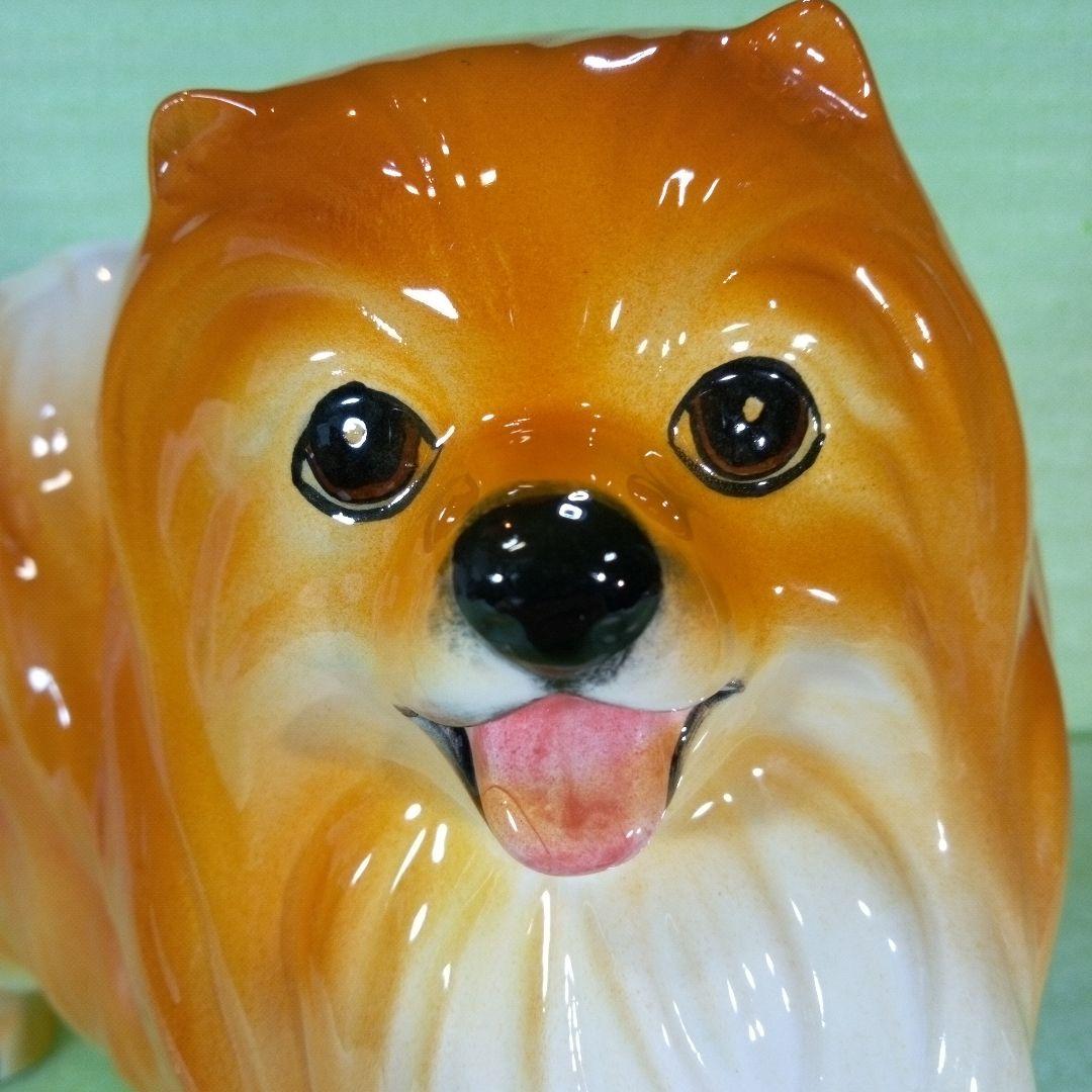 ポメラニアンと思われる犬の置物　KATO KOGEI JAPAN　フィギュア