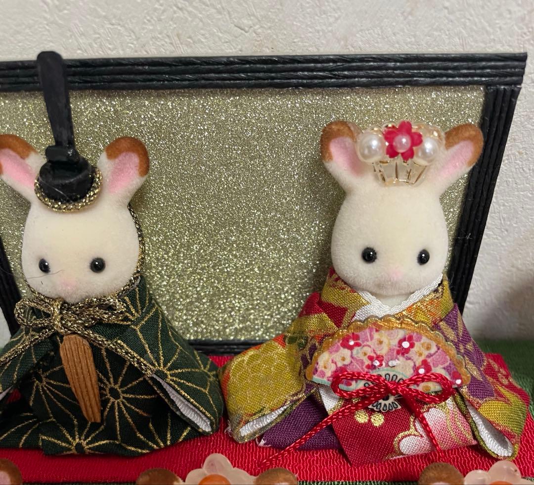 雛人形 シルバニア赤ちゃん 二段飾り 三人官女