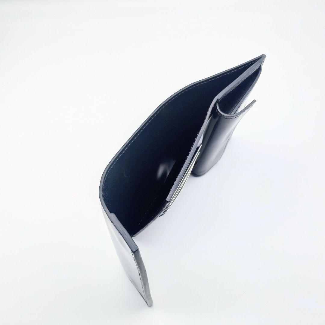 コンパクト財布 本革 黒 ブラック メンズ レディース 牛革 レザー ゲンコウ