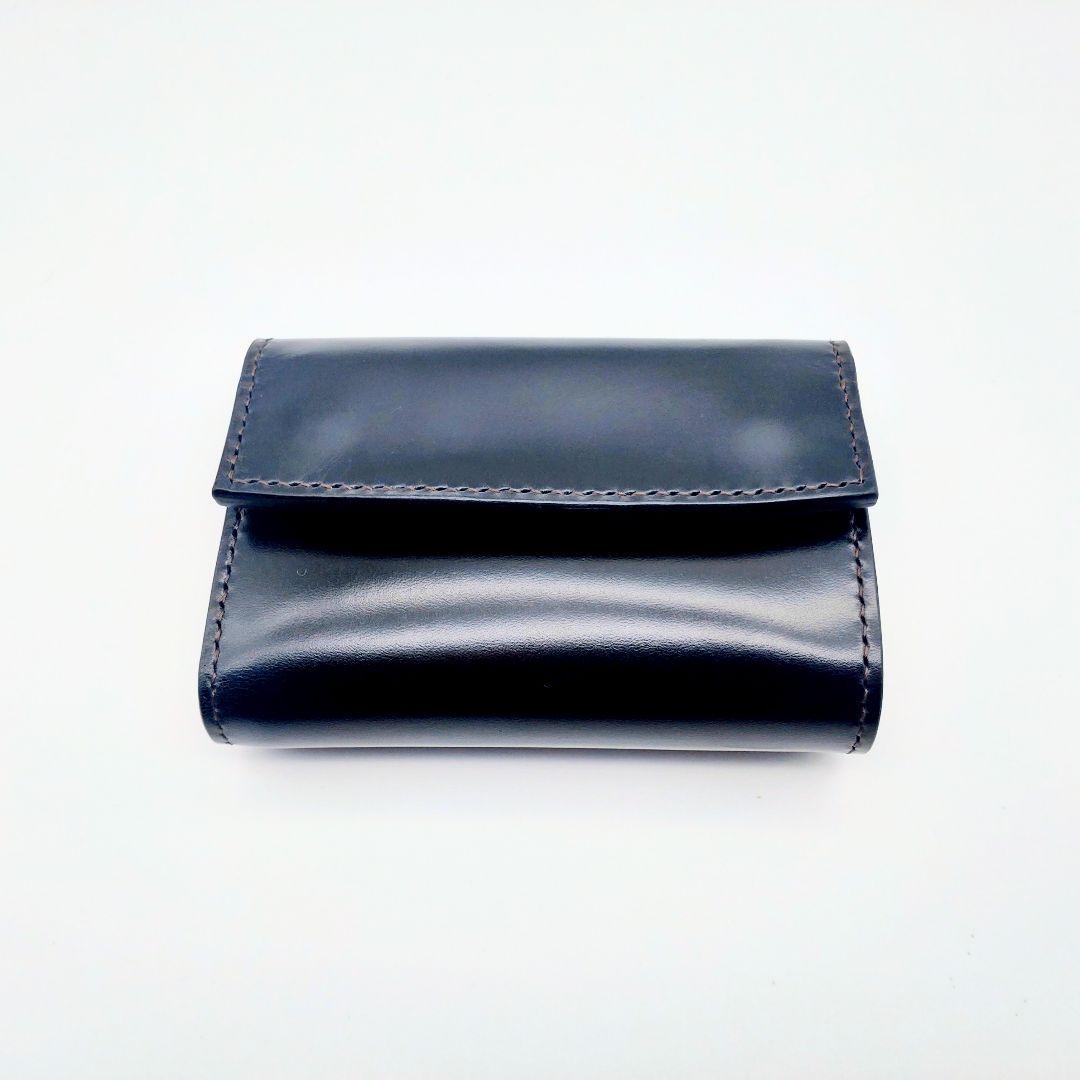 コンパクト財布 本革 黒 ブラック メンズ レディース 牛革 レザー ゲンコウ