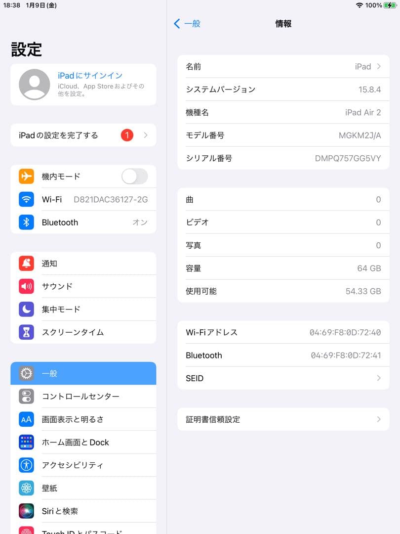 Apple iPad Air 2（64GB）動作品｜ケースおまけ付き