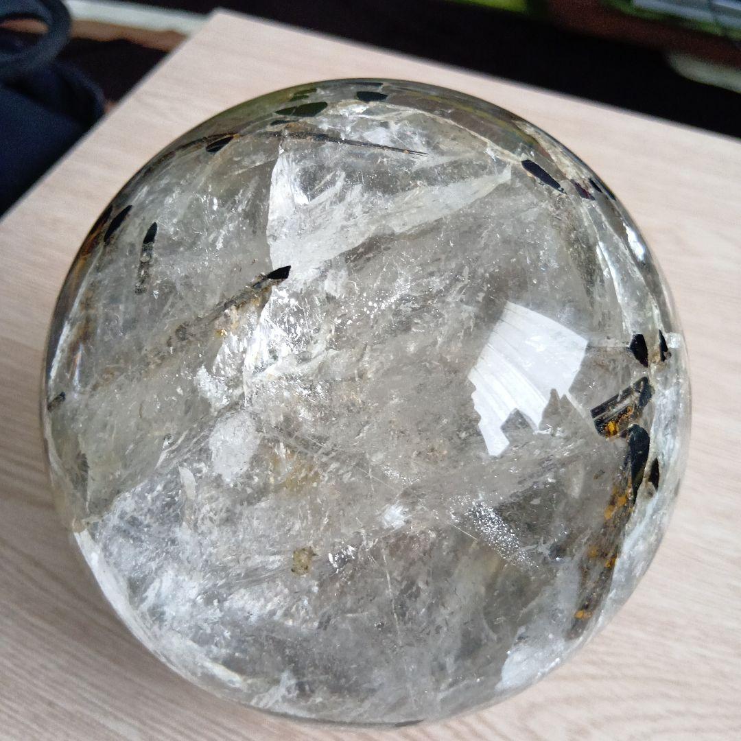 トルマリン入り　水晶　丸玉　天然石
