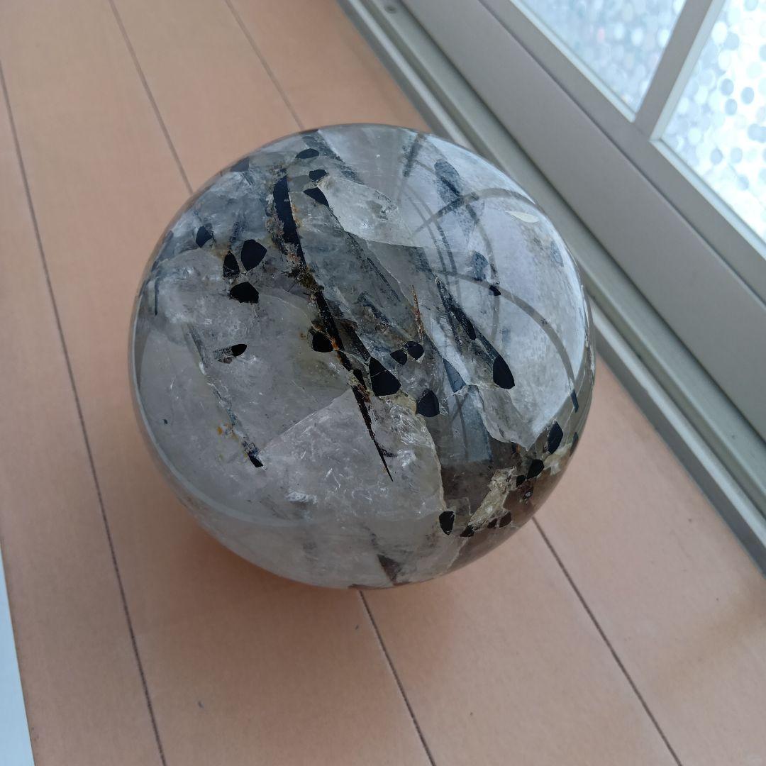 トルマリン入り　水晶　丸玉　天然石