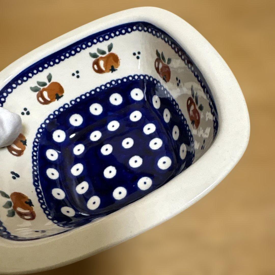 ポーランド食器　ポーリッシュポタリー　ザクワディ　角皿ボウル　スクエアボウル