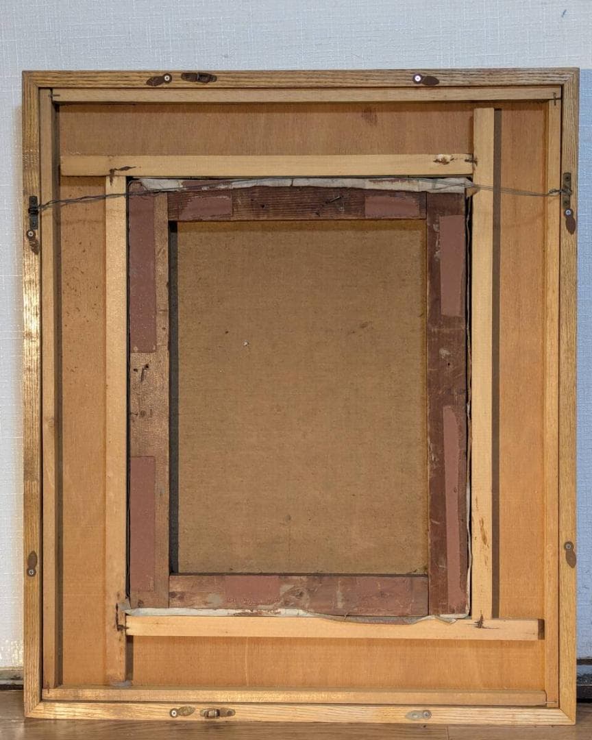 【真作】絵画　油彩6号　白い花瓶　柔らかな光と花の静物　Z199