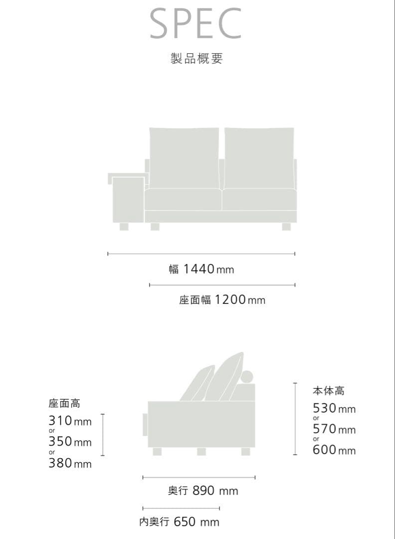 NOYES Decibel Professional 2人掛けソファ単体売-左側