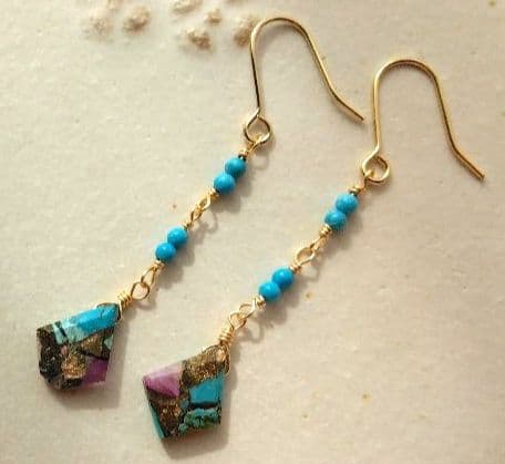 14kgf　アメジストコッパーターコイズ×ターコイズ