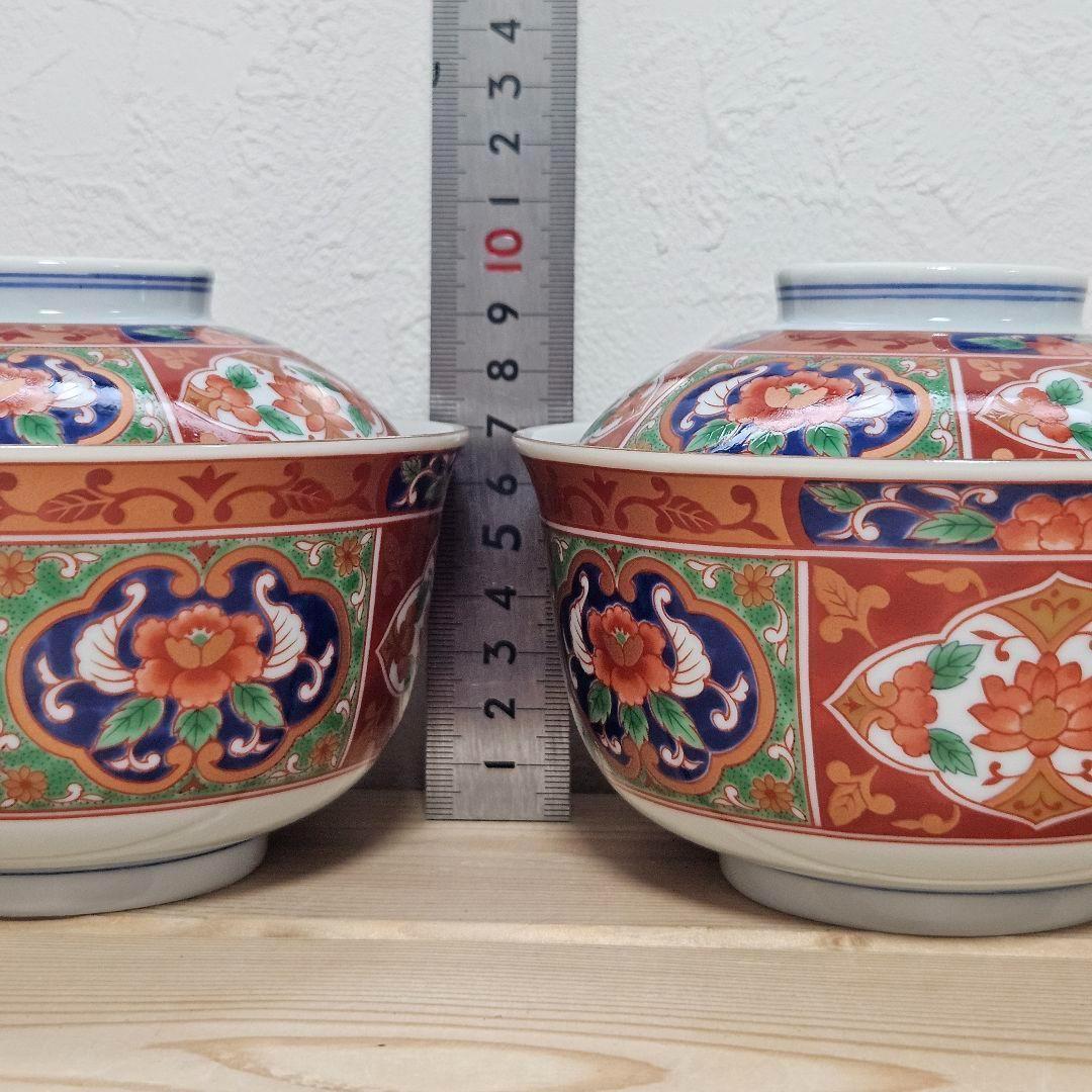 250826-3 庫山窯 蓋付き丼ぶり 5客セット USED