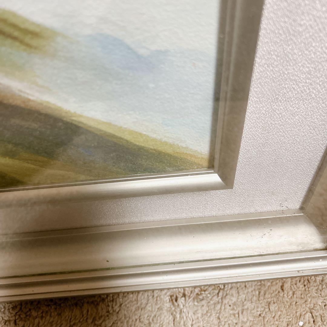 風景画 大きな絵画　自然雪山　額付き　雲海　空
