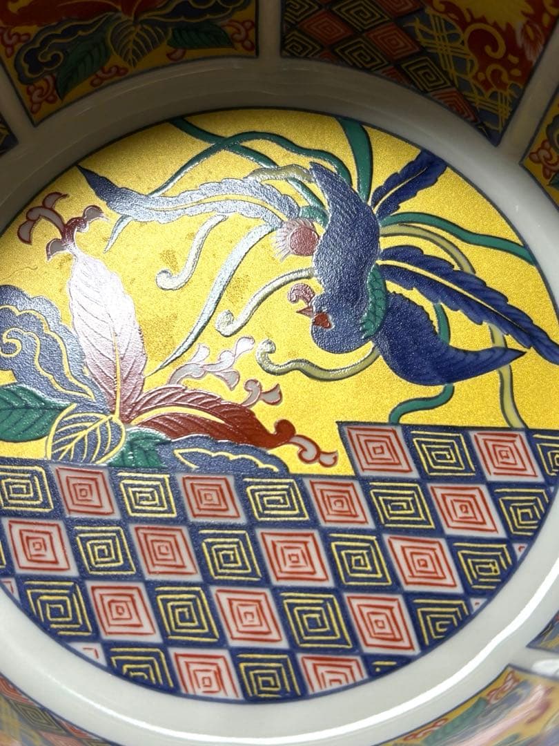古伊万里様式　鳳凰図　輪花向付　4客　豪華絢爛　小鉢　金襴手鳳凰図　未使用