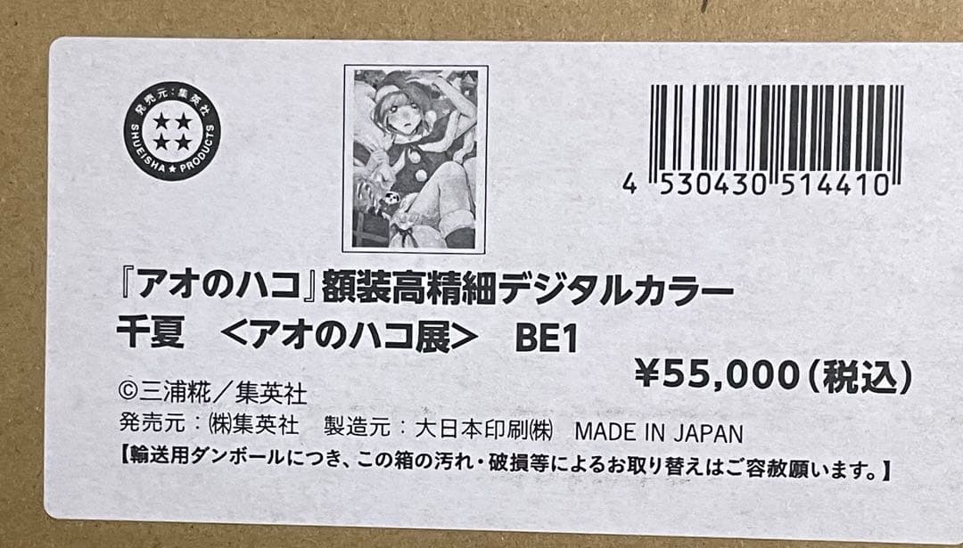 アオのハコ アオのハコ展 額装高精細デジタルカラー 千夏 サンタ