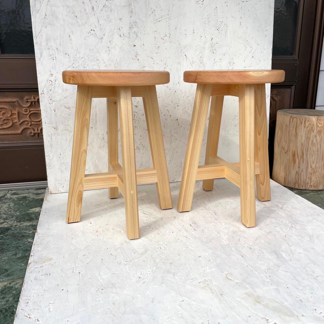 きくれんぢ　国産ひのき　丸椅子　木製スツール