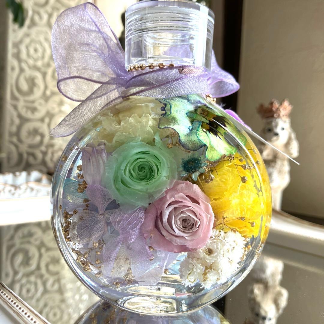 ◆ハーバリウム　315 ラナンとバラの春色bottle *.:。✿*゜