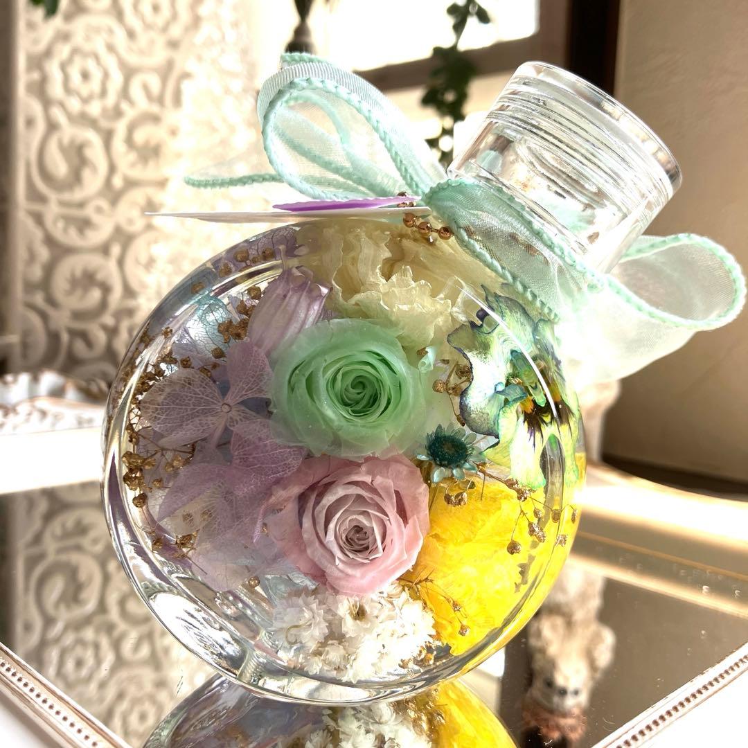 ◆ハーバリウム　315 ラナンとバラの春色bottle *.:。✿*゜