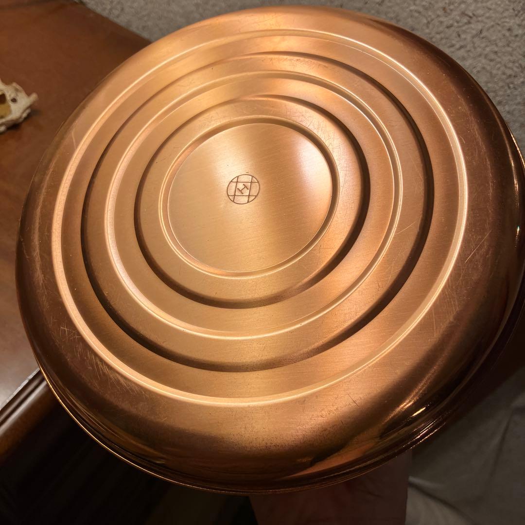 【美品】「茶寮」銅製ハンマードやかん　星野器物