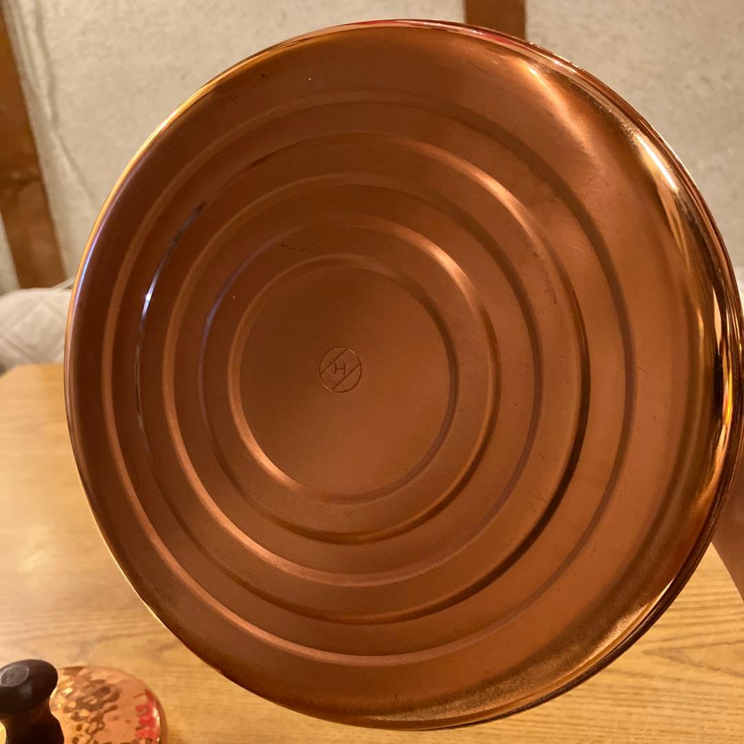 【美品】「茶寮」銅製ハンマードやかん　星野器物