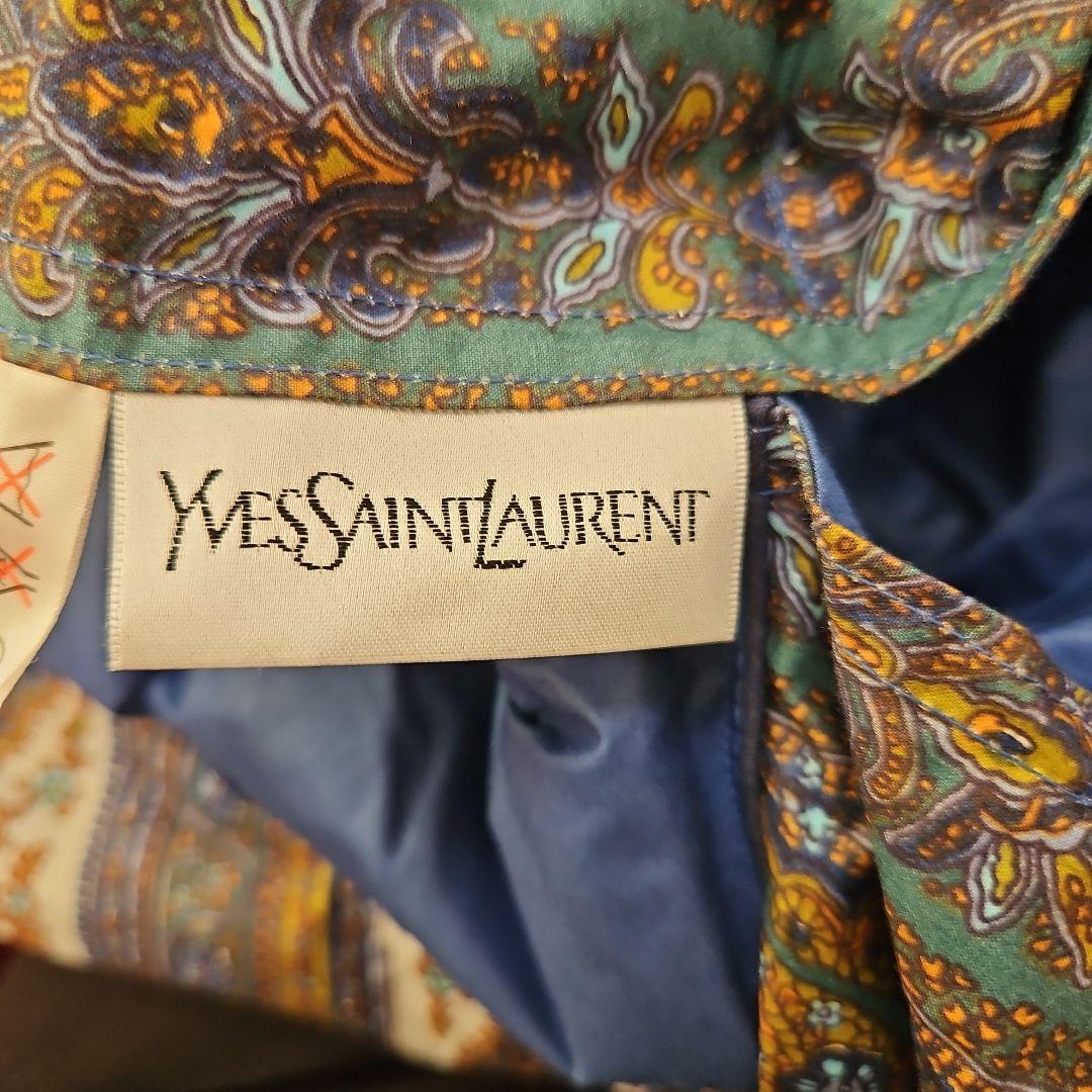 【未使用】Yves Saint Laurent ペイズリー柄ダウンケット