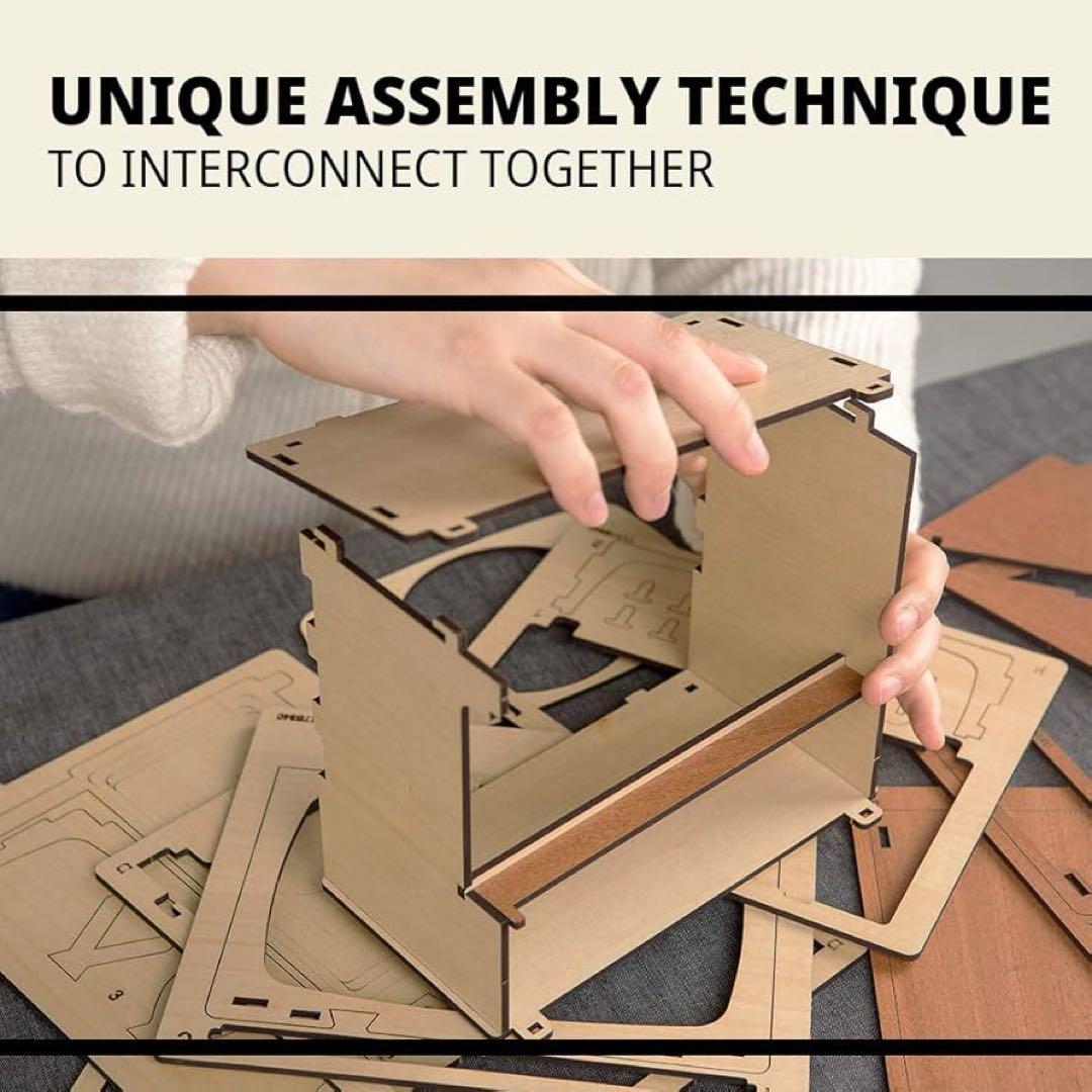 WOODSUM 完全機能木製3DパズルスマートフォンテレビDIYキット