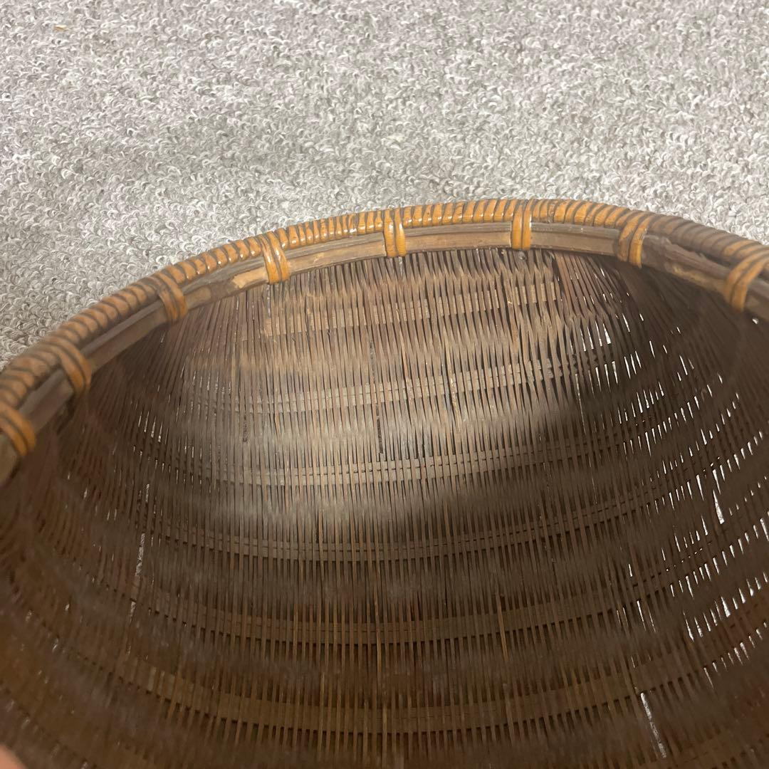 江戸時代　竹かご　バンブーバスケット　竹籠　アジアン雑貨　和風アンティーク レア