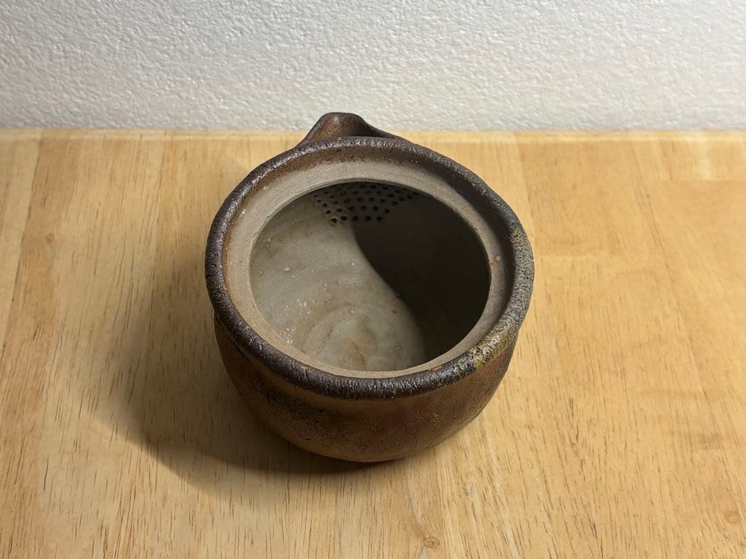 92.備前焼 宝瓶 登り窯 白梅 はくばい 梅 手びねり 急須
