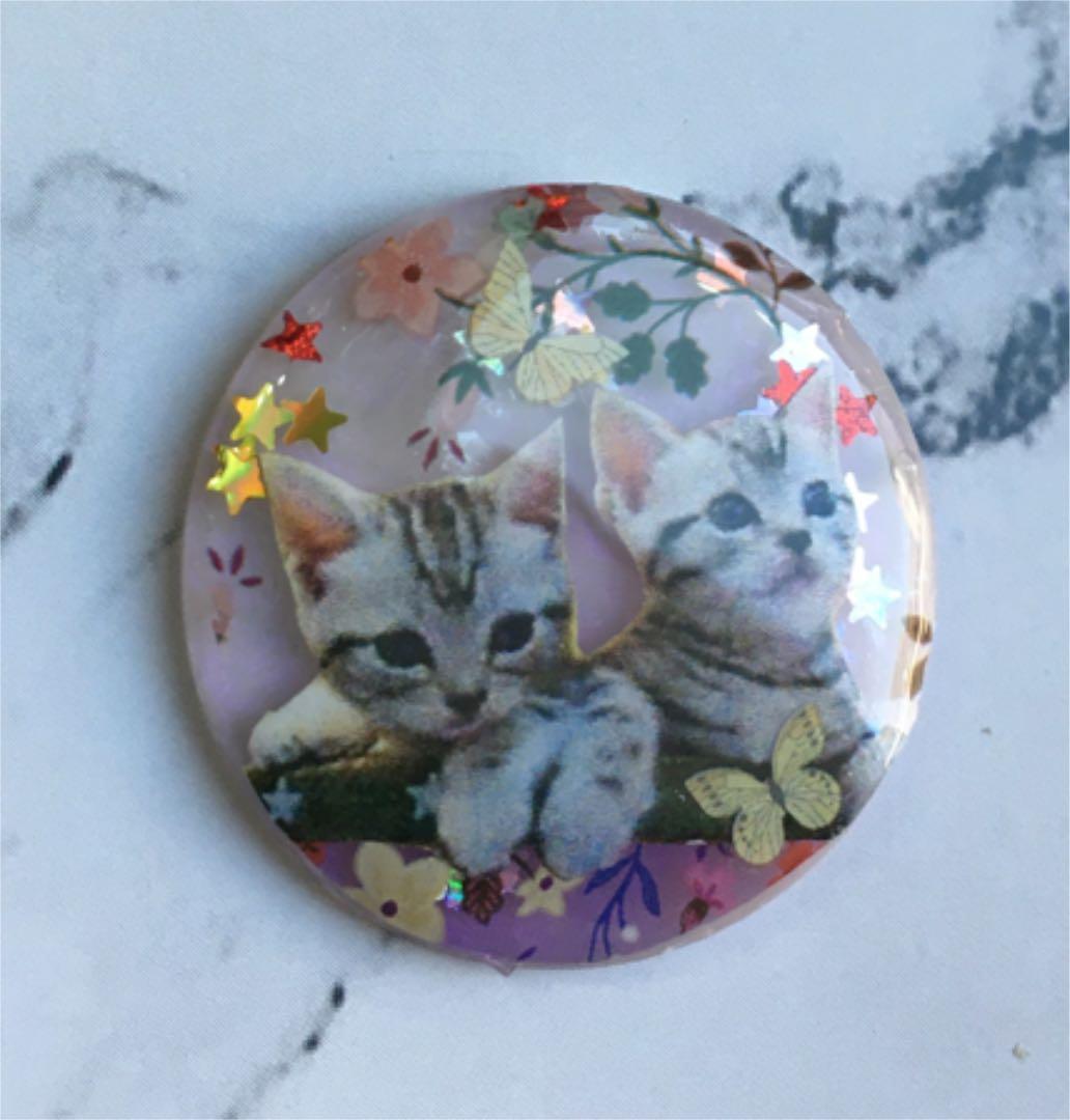 レジンヘアゴム、キラキラ星猫ちゃん・再販不可