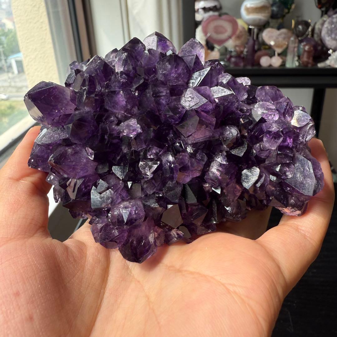 天然石アメジストの原石　置物NO.090713