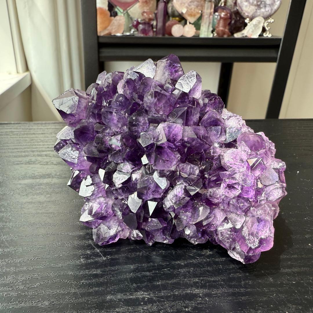 天然石アメジストの原石　置物NO.090713