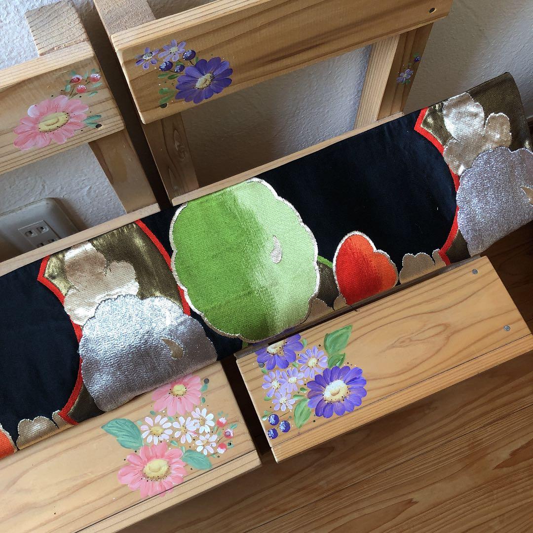 正絹袋帯から七五三簡単付け帯を作りました。