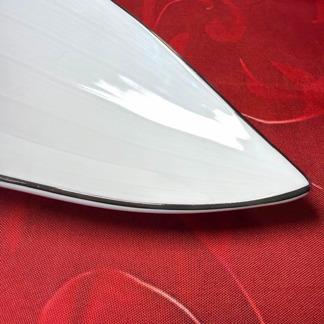 ー美濃焼ー 【極美品】 祥泉窯 プラチナリム 脚付リーフ型皿揃　5枚