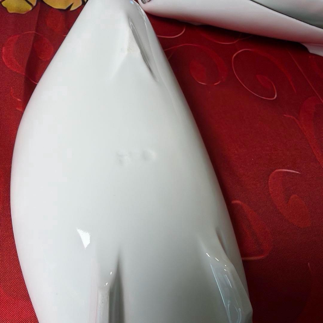 ー美濃焼ー 【極美品】 祥泉窯 プラチナリム 脚付リーフ型皿揃　5枚