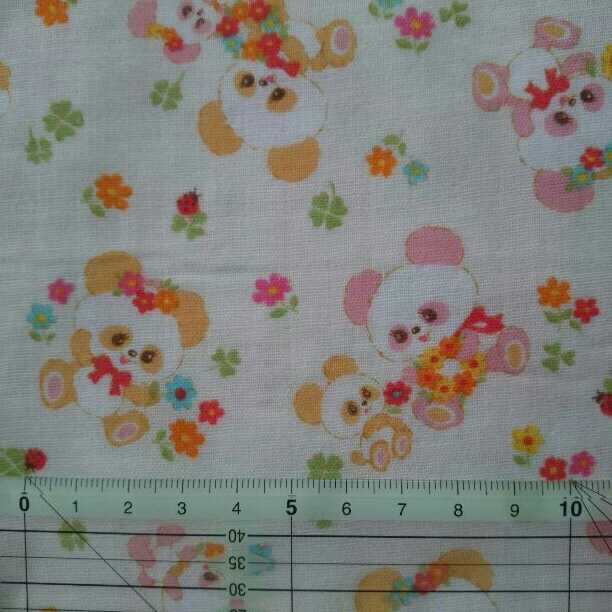 ☆ 11 ダブル ガーゼ ☆ 生地 はぎれ レトロパンダちゃん