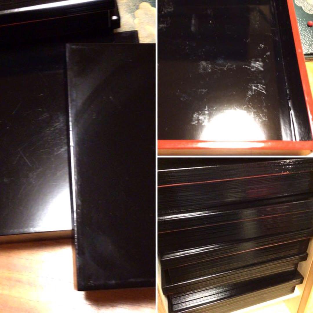 ❶松花堂弁当箱　懐石道具　祖雅堂　木製松花堂弁当5客　秋草蒔絵椀5客　揃え