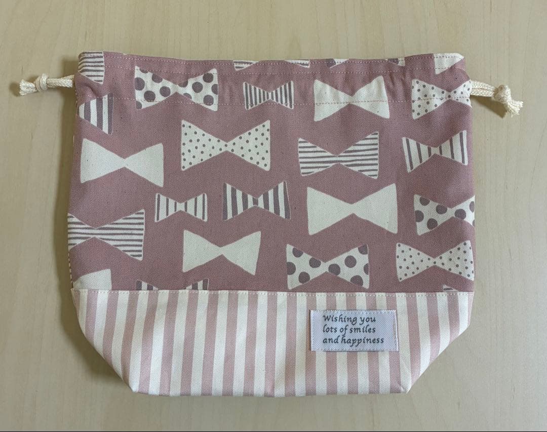 リボンとストライプのピンク ５点セット