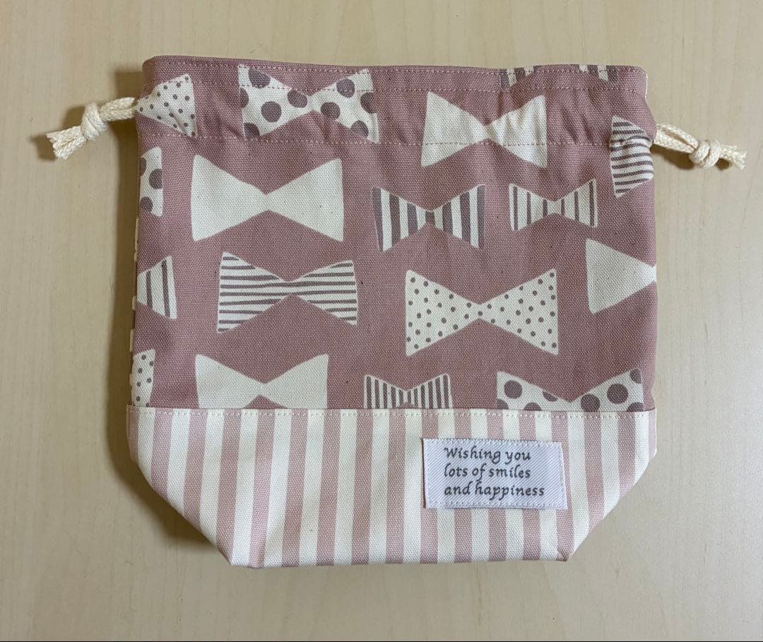 リボンとストライプのピンク ５点セット