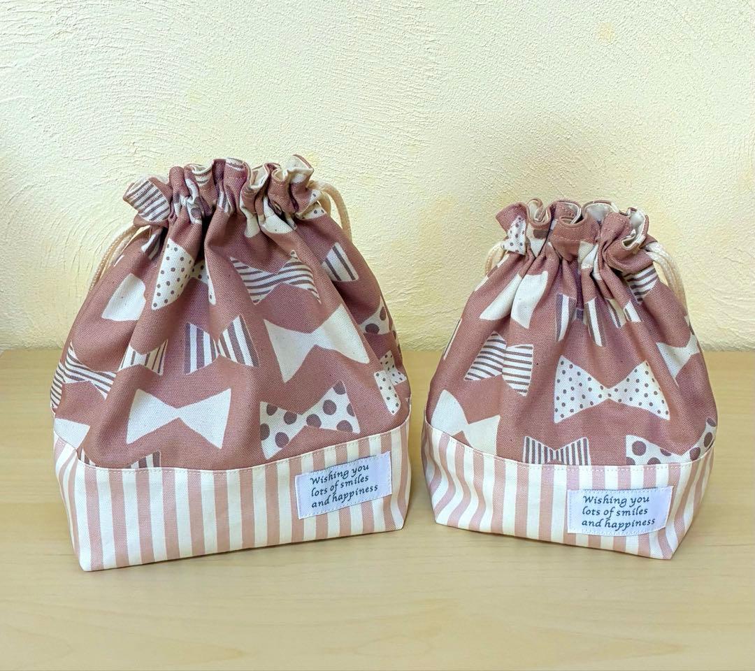 リボンとストライプのピンク ５点セット