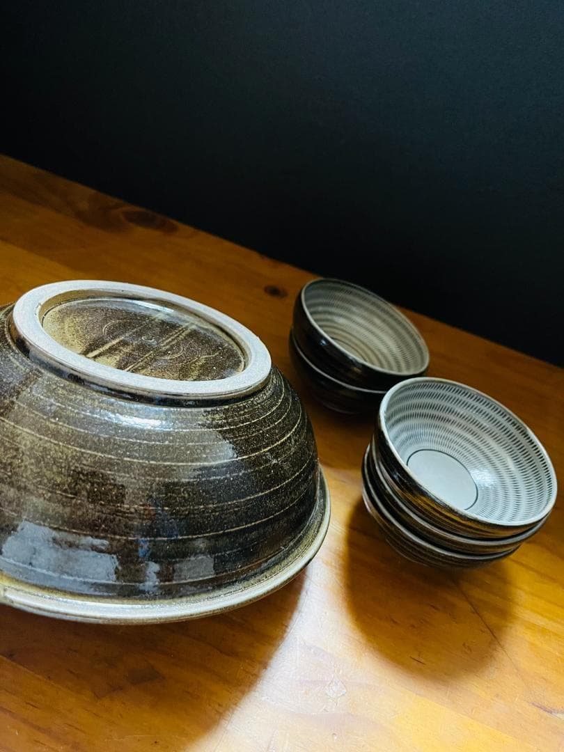 【美品】　小石原焼　中鉢　盛鉢　小鉢　５客　飛び鉋